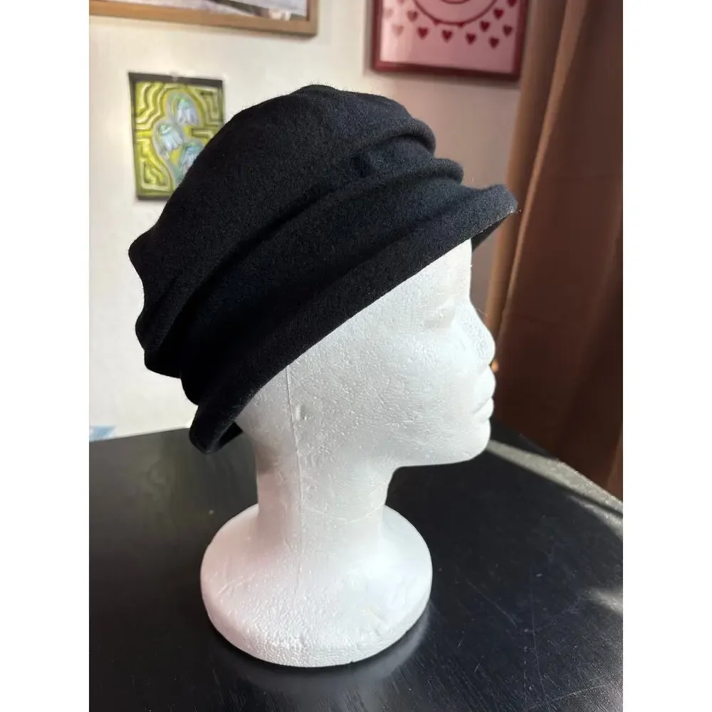 Parkhurst Wool Warm Winter Fall Hat- Womens OSFM- Flower Scrunchy Minimalist
